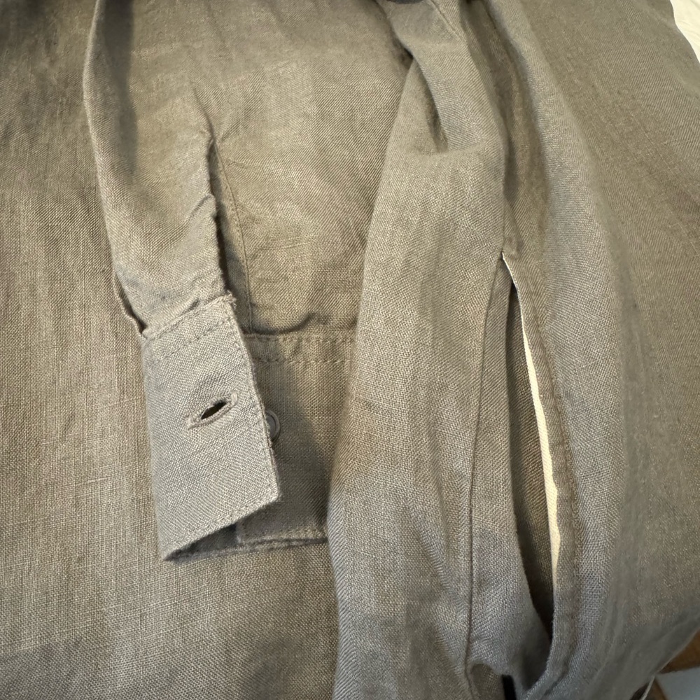Muji French linen Button-Up Long Dress size L - Picture 6 of 6